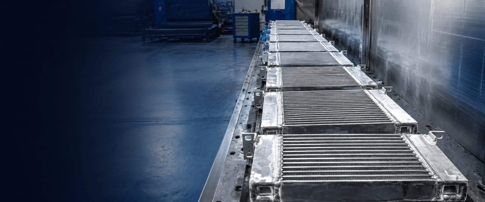 Fabricated component parts staged on a production line, illustrative of SHANLIN manufacturing workflow